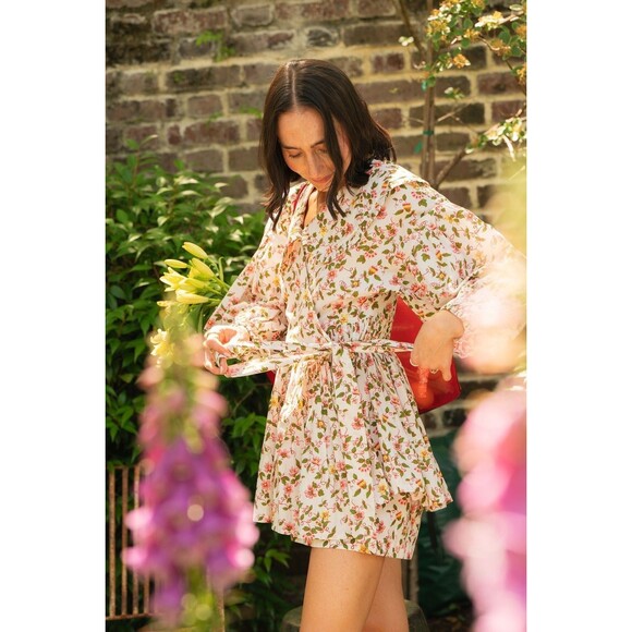 La Maregold The Camila Micro Mini Wrap Dress Floral Print Ruffle M New 283412 - Picture 3 of 8